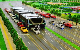 中国原创“巴铁”亮相 高架电车不占车道