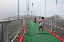 沂蒙山区建成大跨度人行索桥