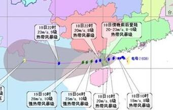 台风蓝色预警：8号台风电母傍晚前后将登广东