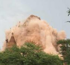 缅甸6.9级地震震塌佛塔 各大城市均有震感