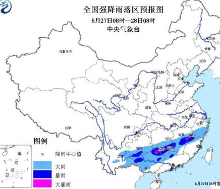 中央气象台发布暴雨黄色预警 江西等地有大暴雨