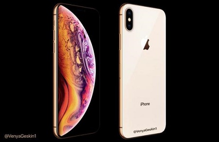 苹果iPhoneXS金色版渲染图再曝：金色边框粉白后壳