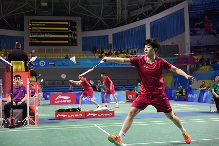 2019中国（陵水）国际羽毛球大师赛16进8  小将刘海超挽救3个赛点逆转晋级