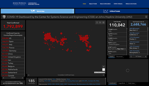 全球新冠肺炎确诊病例累计逾179万 死亡病例超11万