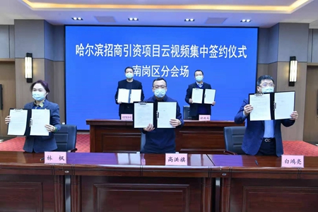 哈尔滨南岗区5个重点项目集中“云签约”