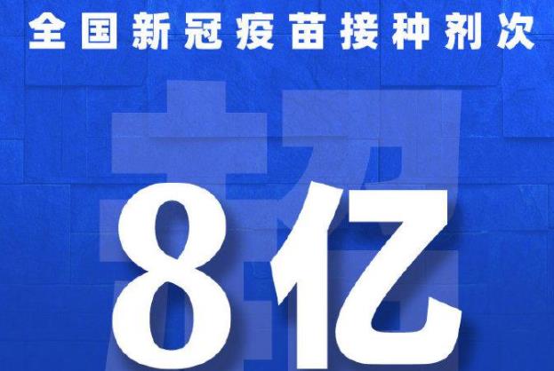全国新冠疫苗接种剂次超8亿