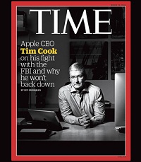 苹果CEO库克因拒绝帮助FBI登上时代杂志封面