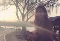 林志玲晒树下花瓣雨美照 画面恬淡宁静