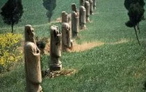 唐十八陵石人石马洗澡 千年包浆被清洗