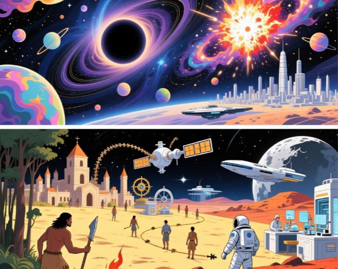 七阶证道：阴阳互长学说的宇宙创生论与文明进化图式