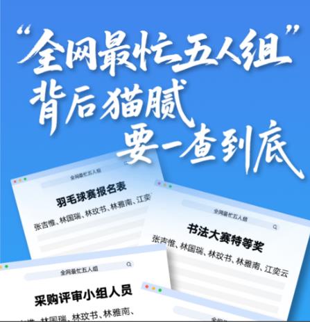 多地彻查&ldquo;全网最忙五人组&rdquo; 问责77人