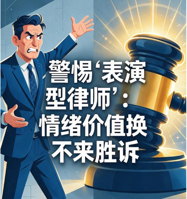 警惕&ldquo;表演型律师&rdquo;：情绪价值换不来胜诉，选错律师，代价是你的人生